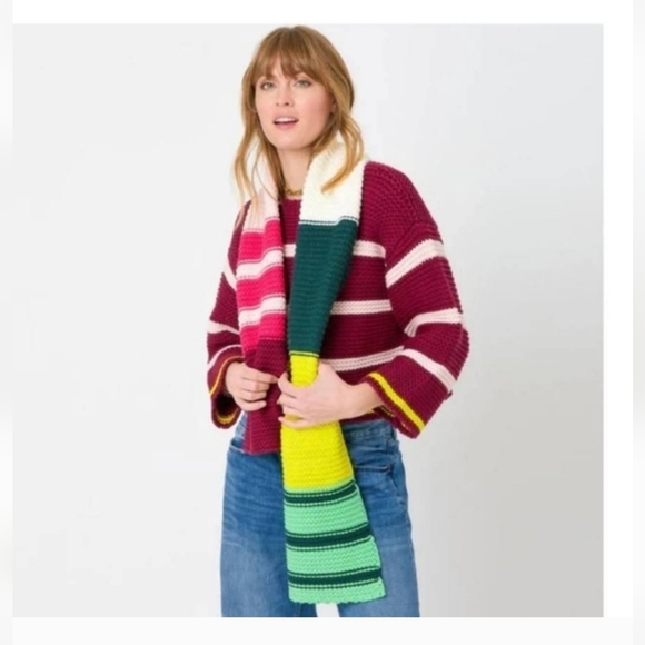 Kerri Rosenthal Accessories - Kerri Rosenthal Lisa Knit Scarf Cotton Cashemere Multicolor New